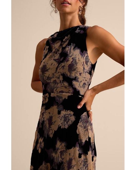 Lulus Natural Ramonda Velvet Burnout Sleeveless Maxi Dress