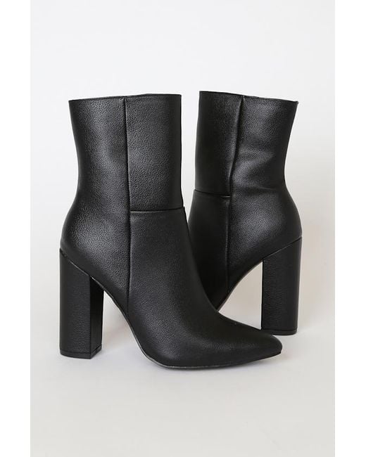 Lulus Blue Dawson Pebble Pointed-Toe Mid Calf Boots