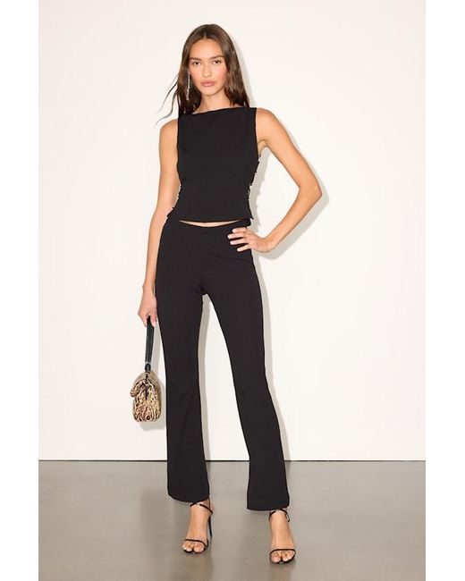 Lulus White Maria Mid-Rise Bootcut Trouser Pants