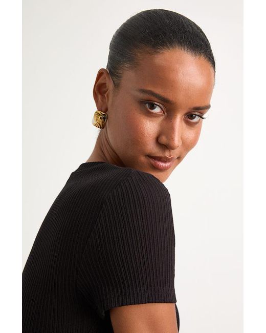 Lulus Black Chessie And Square Stud Earrings