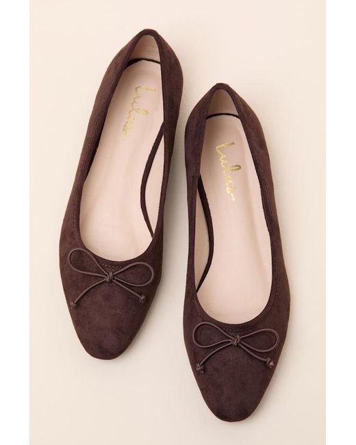 Lulus Brown Milo Chocolate Suede Ballet Flats