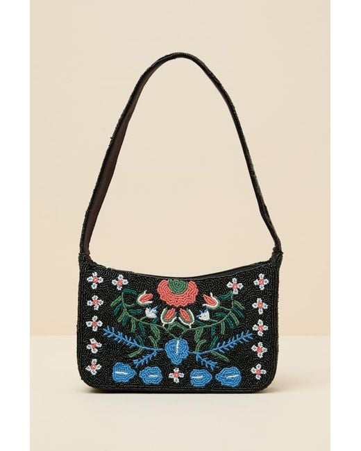 Lulus Blue Raadha Multi Beaded Shoulder Bag
