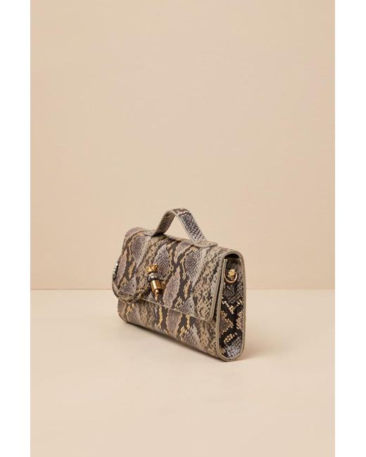 Lulus Black Magella Snake Print Clutch