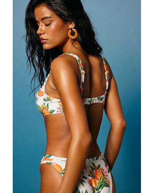 Lulus Blue Aloha Print Underwire Bikini Top