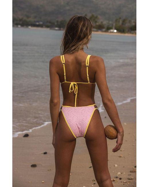 Dippin' Daisy's Brown Cyrus Jacquard Double Strap Bikini Bottoms