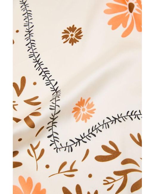 Lulus Brown Blossom Floral Satin Scarf