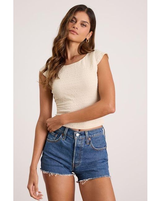 Lulus Black Bellia Textured Knit Cap Sleeve Backless Top