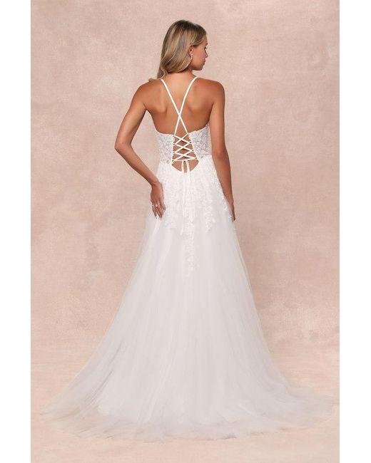 Lulus Natural Glorious Luxury Sheer Tulle Embroidered Beaded Maxi Dress