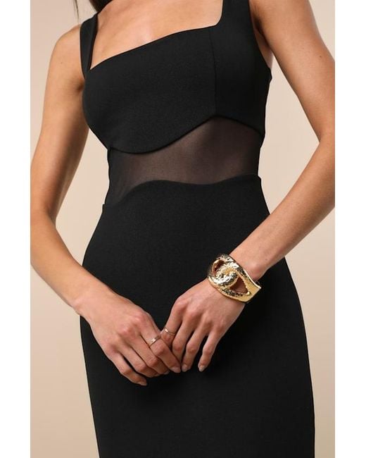 Lulus Natural Onetta Mesh Column Maxi Dress