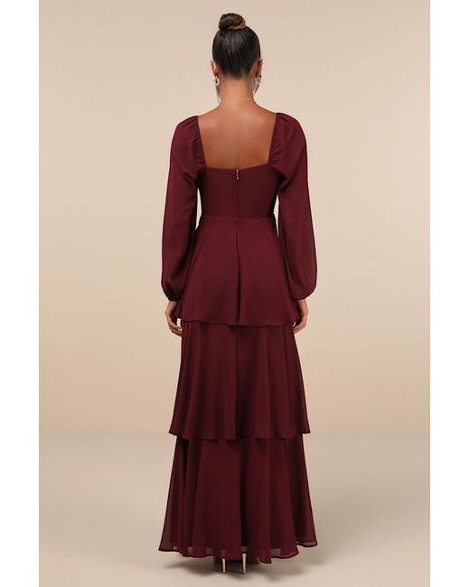 Lulus Tier To Enchant Long Sleeve Tiered Maxi Dress