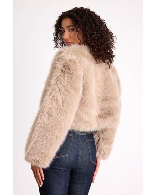 Blank NYC Blue Xylona Faux Fur Cropped Jacket