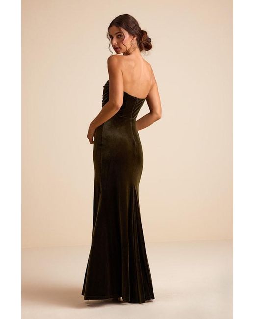 Lulus Black Maren Velvet Strapless Mermaid Maxi Dress