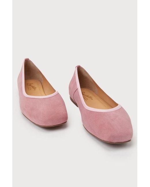 Seychelles Pink City Streets Rose Suede Leather Ballet Flats