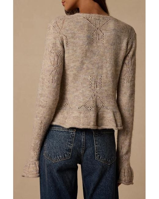 Lulus Natural Phaedra Heather Tie-Front Cardigan