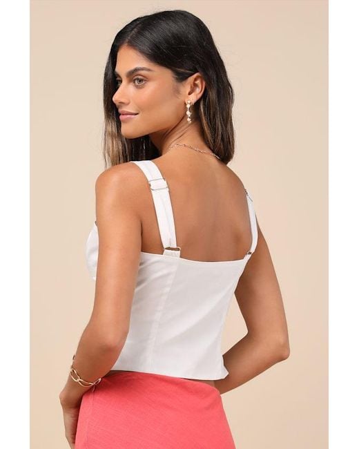 Lulus Red Earlene Tie-Front Button-Up Tank Top