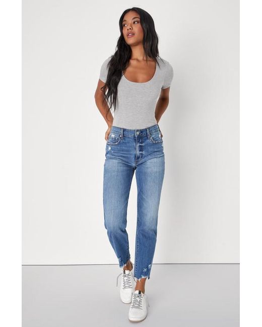 Lulus Gray Basically Effortless Short Sleeve Scoop Neck Top