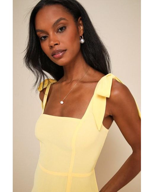 Lulus Natural Summer Invite Tie-Strap Tiered Midi Dress