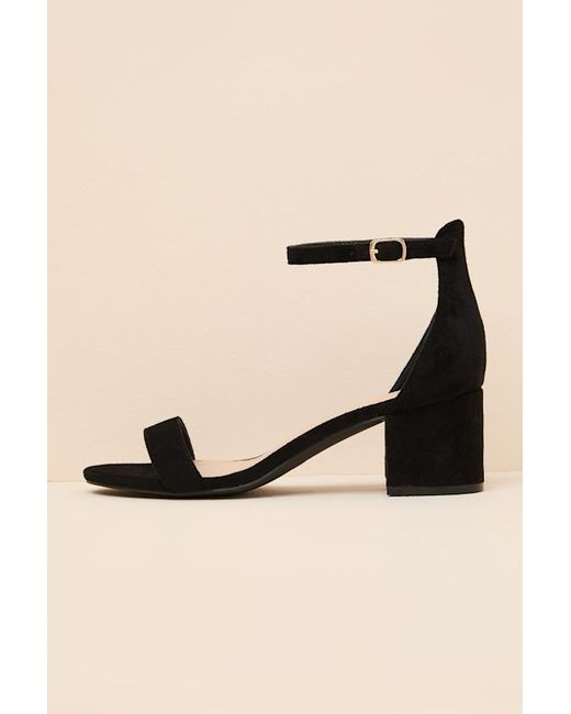 Lulus Black Harper Suede Ankle Strap Heels