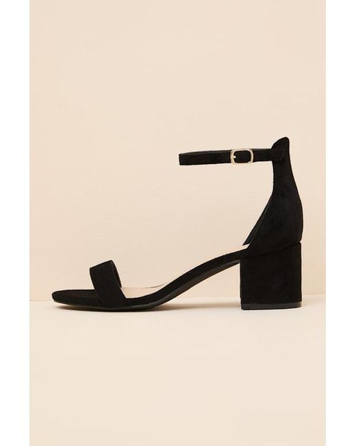 Lulus Black Harper Suede Ankle Strap Heels