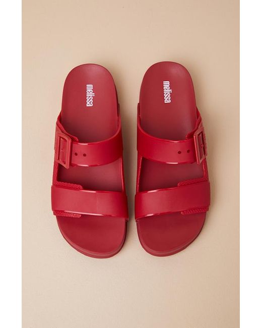 Melissa Red Cozy Connection Jelly Slide Sandals