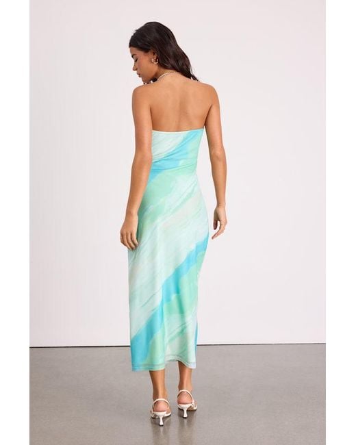 Lulus Green Jaylah Mint Multi Mesh Strapless Midi Dress