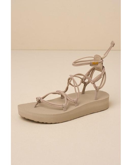 Teva Yellow Midform Infinity Sesame Strappy Flatform Sandals