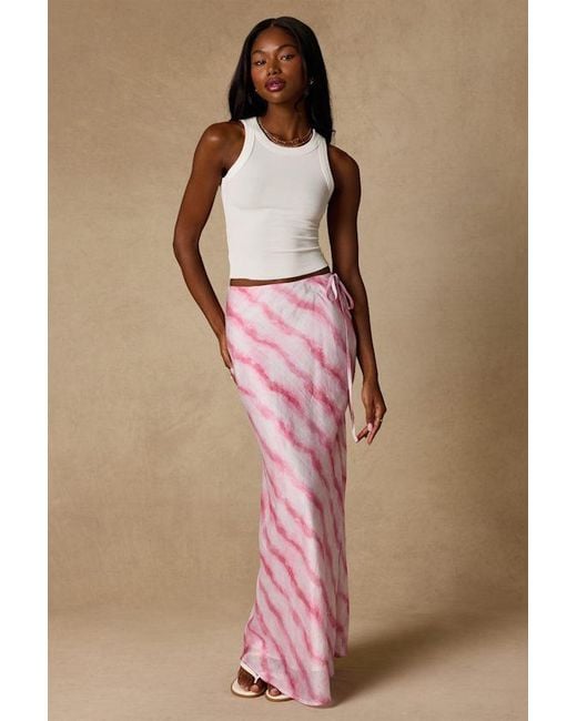 Lulus Pink Issa Striped Maxi Skirt