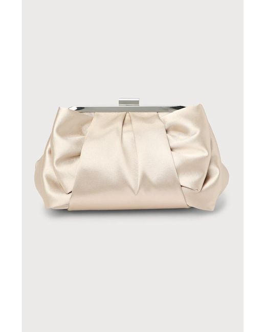 Lulus Natural Something Special Satin Clutch