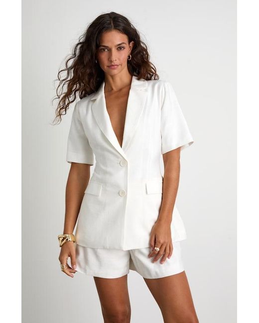 Lulus White Cahira High-Rise Shorts