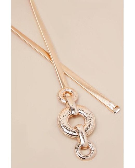Lulus White Arnona Hammered Geometric Chain Belt