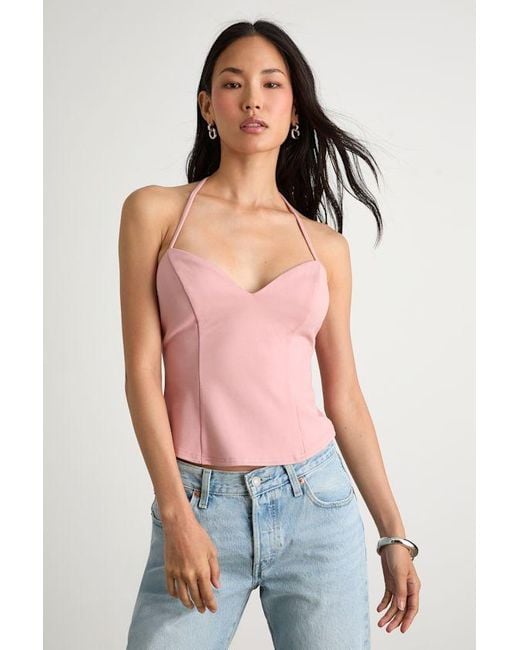 Lulus Red Renan Halter Neck Top