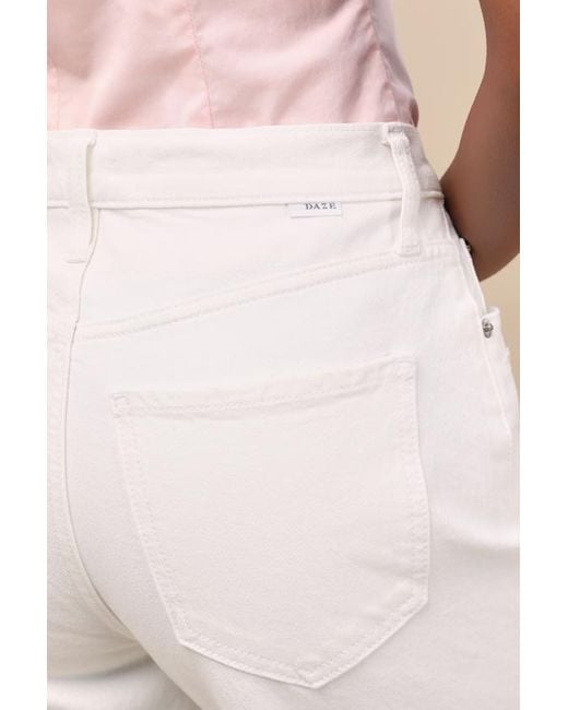 Daze Denim Natural Sundaze Raw Hem Cropped Denim Jeans