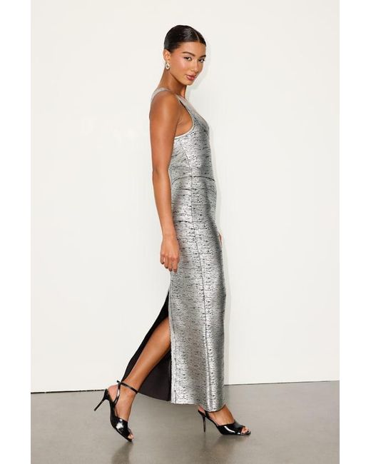 Lulus White Raveena Abstract Bandage Bodycon Maxi Dress
