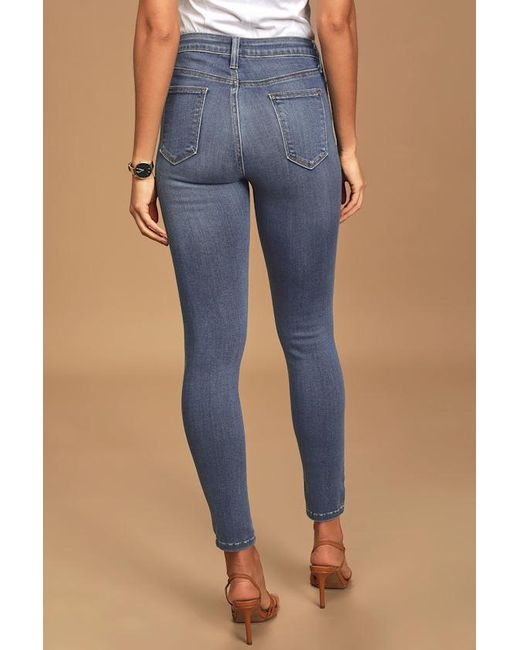 Just Black Blue Aralia Medium Wash High-Rise Skinny Jeans