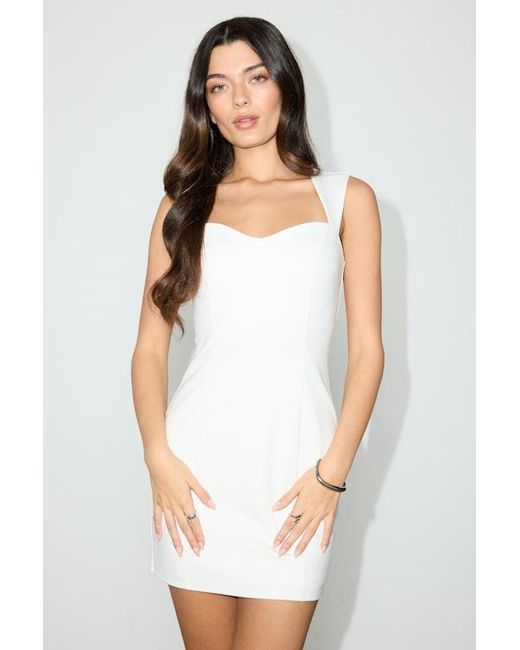 Lulus White Samai Cap Sleeve Bodycon Mini Dress