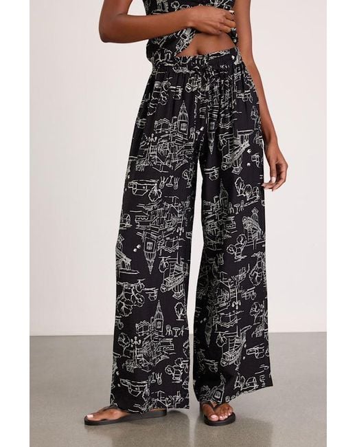 Lulus Black Ravia Print Wide-Leg Pants