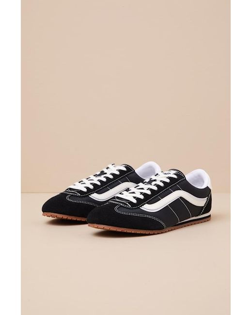 Vans Black Super Lowpro Suede Leather Sneakers