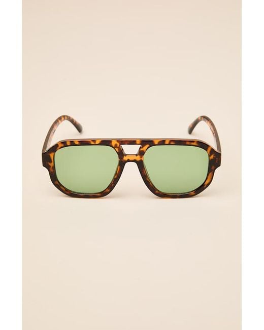 Lulus Blue Torrey Tortoiseshell Aviator Sunglasses