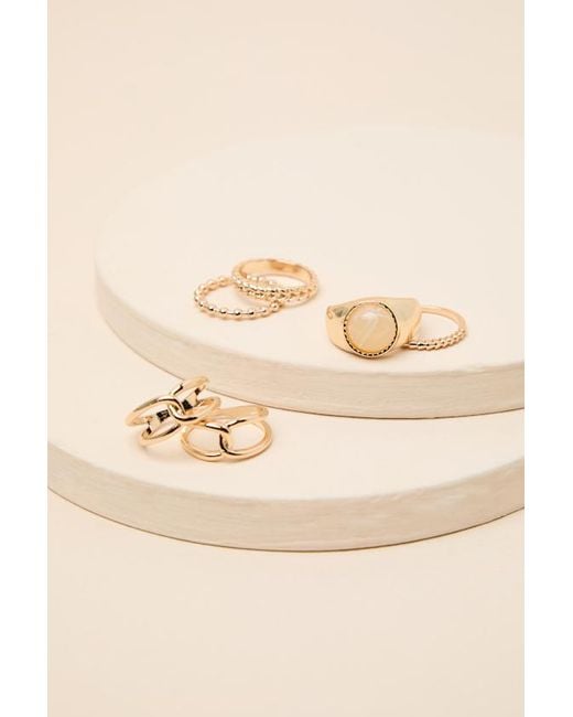 Lulus Brown Sutton Six-Piece Ring Set