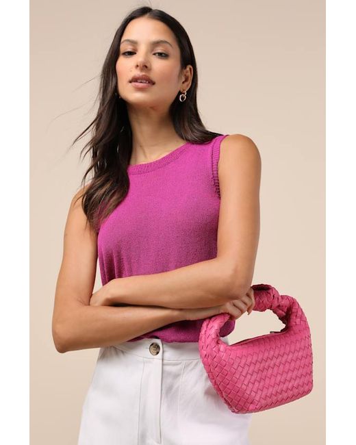 Lulus Pink Clean Aesthetic Sweater Knit Tank Top