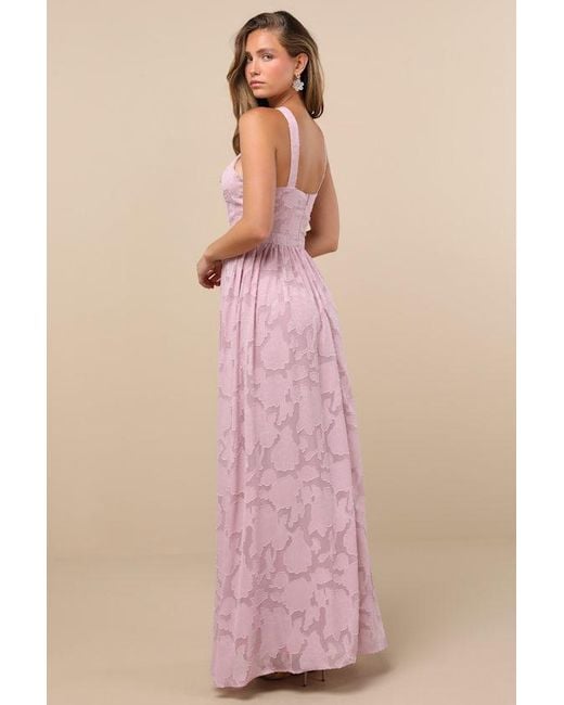 Lulus Pink Love And Beyond Burnout Floral Maxi Dress