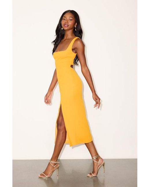 Lulus Orange Davana Cutout Midi Dress