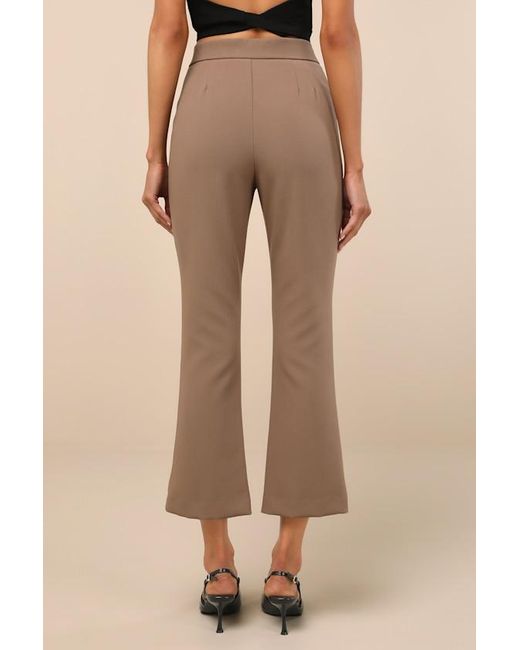 Lulus Natural Nalini Cropped Flare Trouser Pants