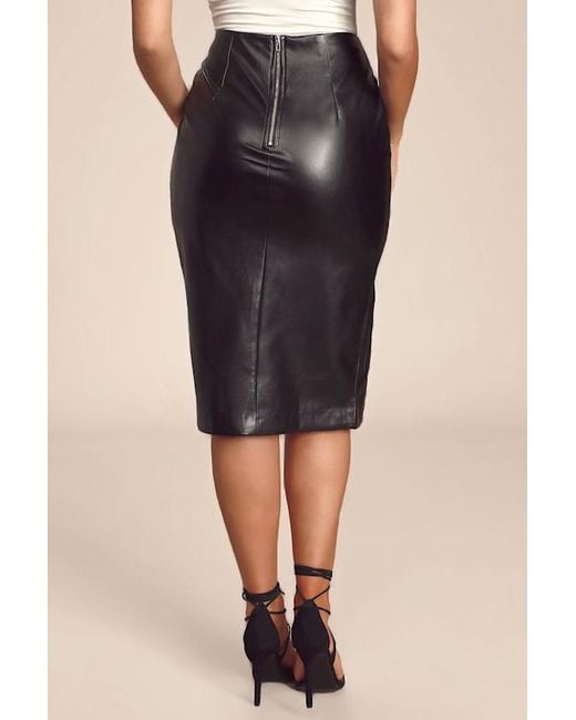 Lulus Brown Mireya Vegan Leather Pencil Skirt