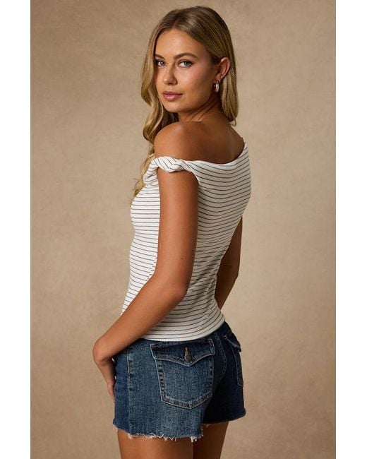 Lulus Blue Shaylee Striped Twisted Strap Top