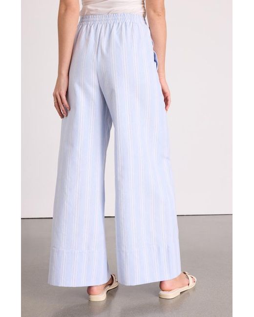 Lulus White Brisa Striped Cuffed Wide-Leg Pants