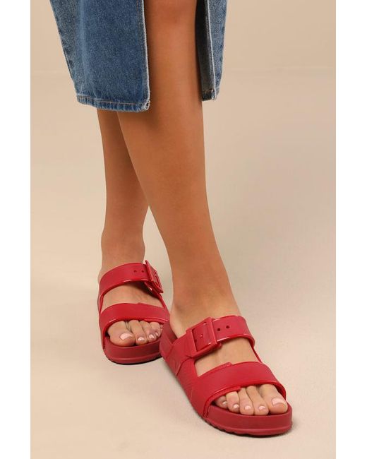 Melissa Red Cozy Connection Jelly Slide Sandals