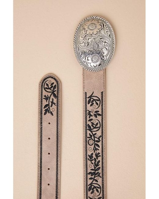 Lulus Natural Cowgirl Favorite Floral Embroidered Western Belt