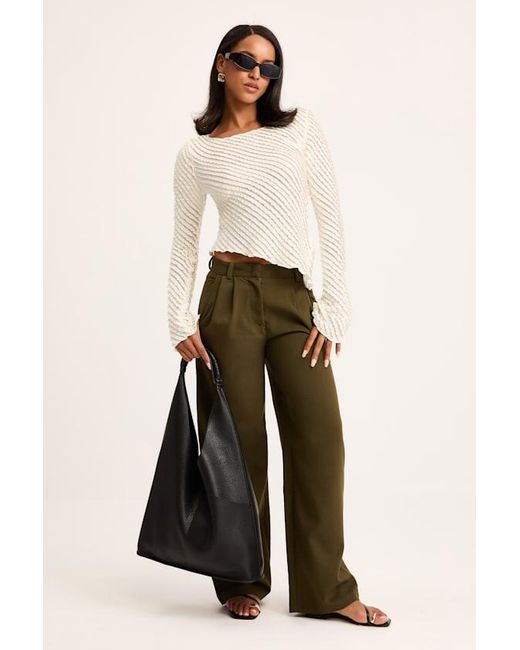 Lulus Women's Green Cleo Dark Tailored Wide-Leg Pants