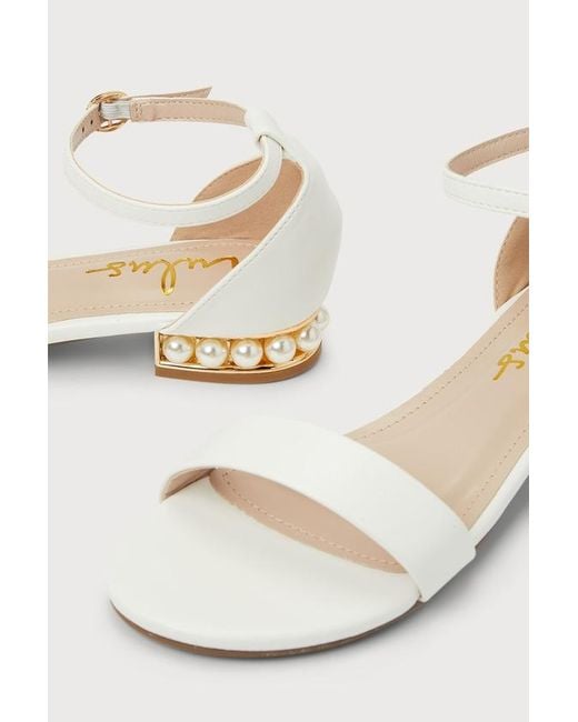 Lulus Brown Romay Pearl Ankle Strap Sandals